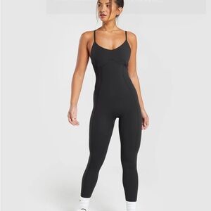 Gymshark Women's Black Jumpsuit strappy all in one